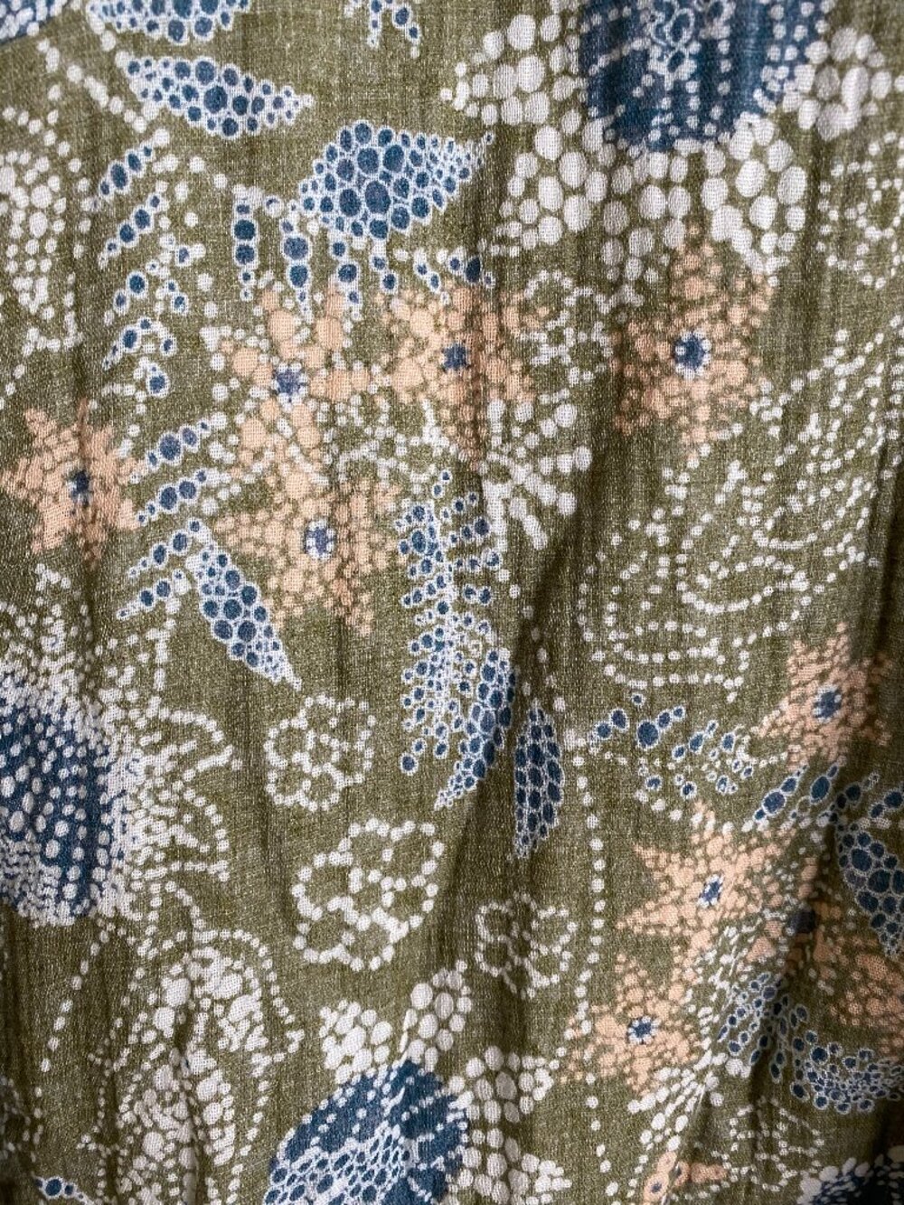 Rip Skirt Hawaii Travel Dress Womens XXL Long La Boheme Olive Green Beach Gauze - Picture 5 of 7